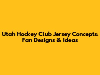 Utah Hockey Club Jersey Concepts: Fan Designs & Ideas