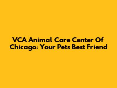 VCA Animal Care Center Of Chicago: Your Pet's Best Friend