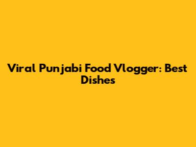Viral Punjabi Food Vlogger: Best Dishes