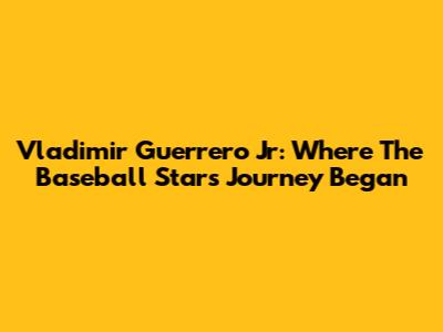 Vladimir Guerrero Jr: Where The Baseball Star's Journey Began