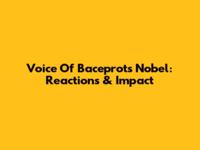 Voice Of Baceprot's Nobel: Reactions & Impact