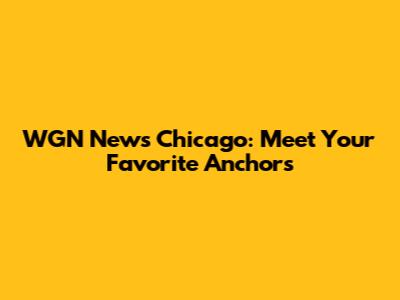 WGN News Chicago: Meet Your Favorite Anchors