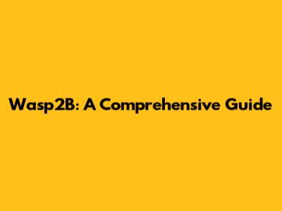 Wasp2B: A Comprehensive Guide