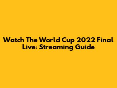 Watch The World Cup 2022 Final Live: Streaming Guide