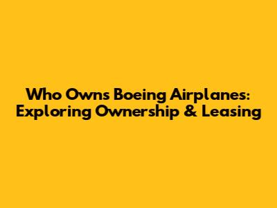 Who Owns Boeing Airplanes: Exploring Ownership & Leasing