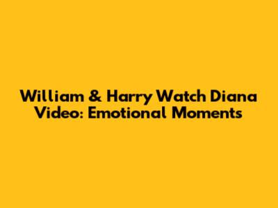 William & Harry Watch Diana Video: Emotional Moments
