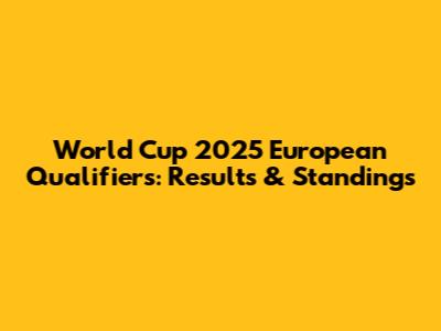 World Cup 2025 European Qualifiers: Results & Standings