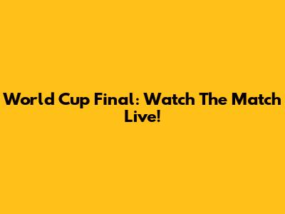 World Cup Final: Watch The Match Live!