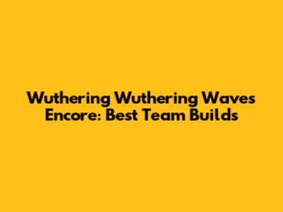 Wuthering Wuthering Waves Encore: Best Team Builds