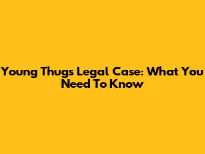 Young Thug's Legal Case: What You Need To Know