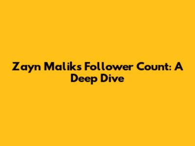Zayn Malik's Follower Count: A Deep Dive