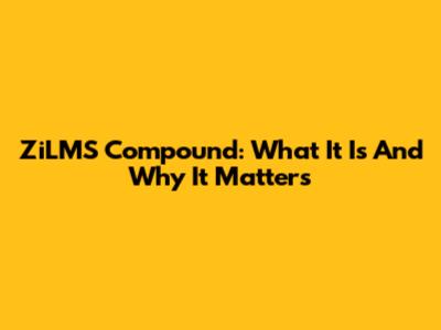 ZiLMS Compound: What It Is And Why It Matters